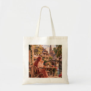 The Little Travel Girl Strasbourg Cafe Tote Bag