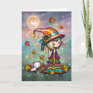 The Little Wanderer Halloween Witch and Cat Card