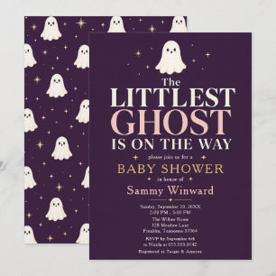The Littlest Ghost Halloween Baby Shower Invitation