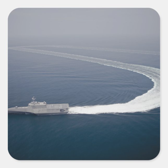 The littoral combat ship Independence 4 Square Sticker (Front)