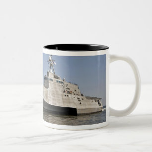 The littoral combat ship Independence underway Two-Tone Coffee Mug