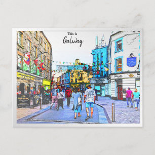 The Lively town of Galway-Ireland Postcard