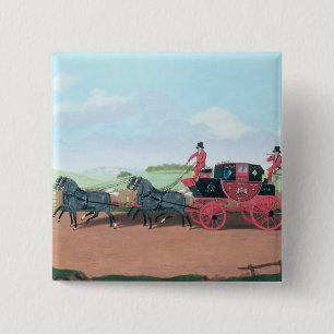 The Liverpool and London Royal Mail Coach, 1812 2 Inch Square Button