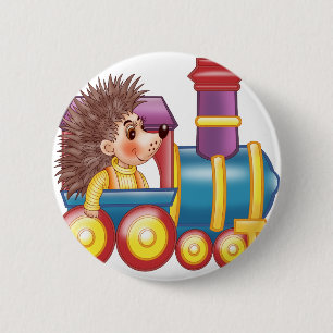 the locomotive and the hedgehog 2 inch round button