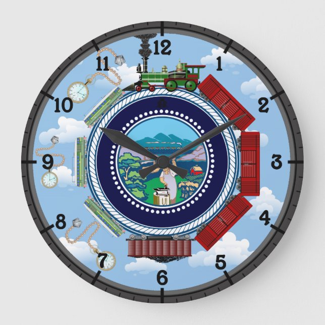 The Locomotive Multi-Train Large Clock (Front)