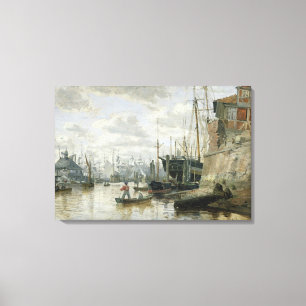 The Log Cabin at Hamburg Harbour, 1848 Canvas Print