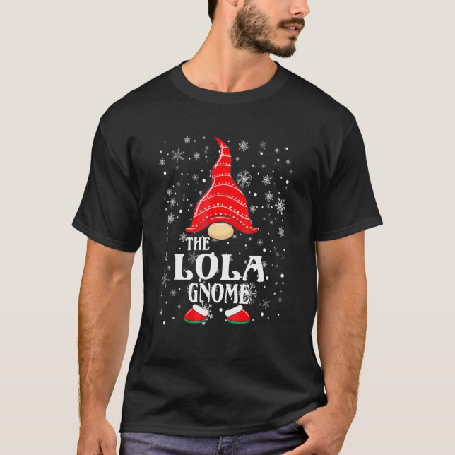 The Lola Gnome Matching Family Group Christmas Paj T-Shirt (Front)