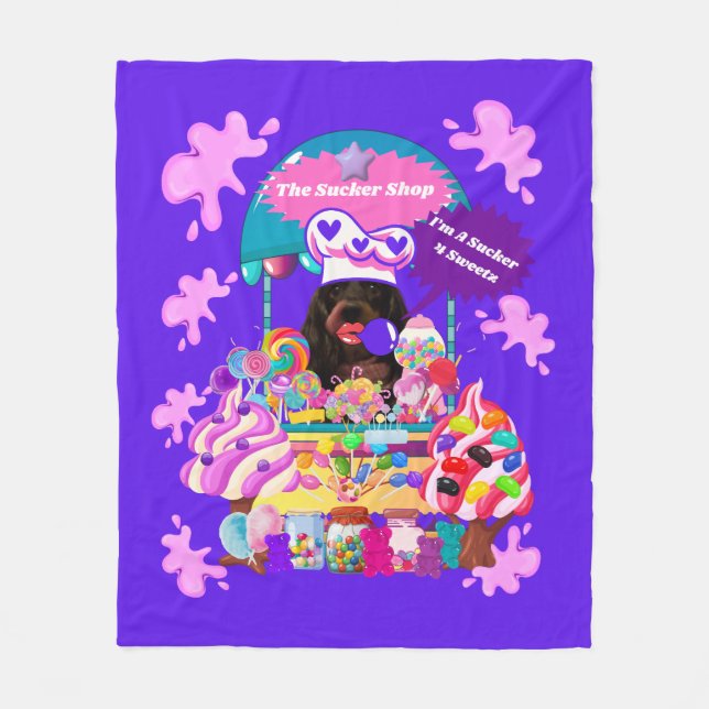 The Lollipop & Cady Shop Fleece Throw Blanket (Front)