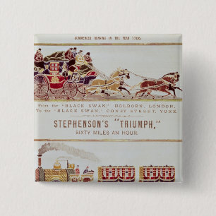 The 'London and York' Royal Mail Coach 2 Inch Square Button