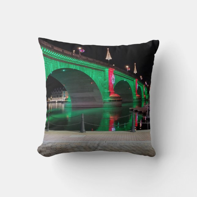 The London Bridge, Lake Havasu, Az. Throw Pillow (Front)