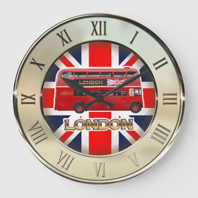 The London Red Bus Large Clock (Front)
