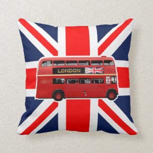 The London Red Bus Throw Pillow