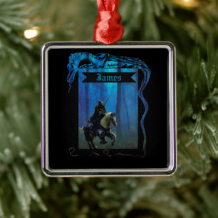 The Lone Knight: A Journey Through the Mist Metal Ornament