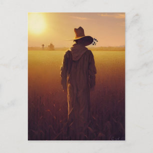The Lone Scarecrow Digital Art Postcard