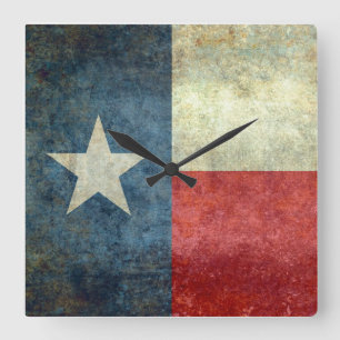 The "Lone Star Flag" of Texas Square Wall Clock