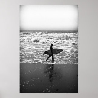 The Lone Surfer and the Sea Poster