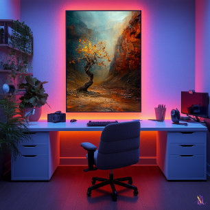 The Lone Survivor Tree - Majestic Canyon Landscape Poster