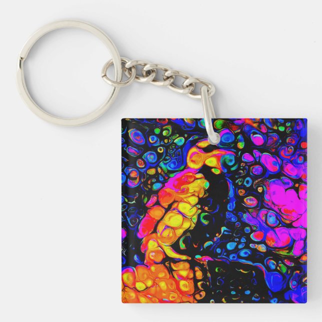 The Lonely Bird 4:  Liquid Art Style  Keychain (Front)