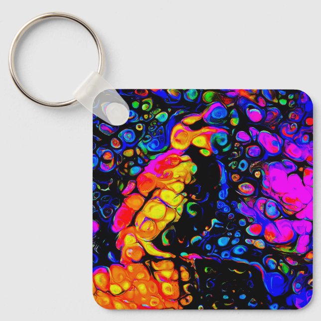 The Lonely Bird 4:  Liquid Art Style  Keychain (Front)