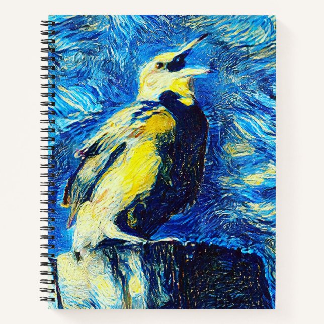 The Lonely Bird VanGogh Style  Notebook (Front)