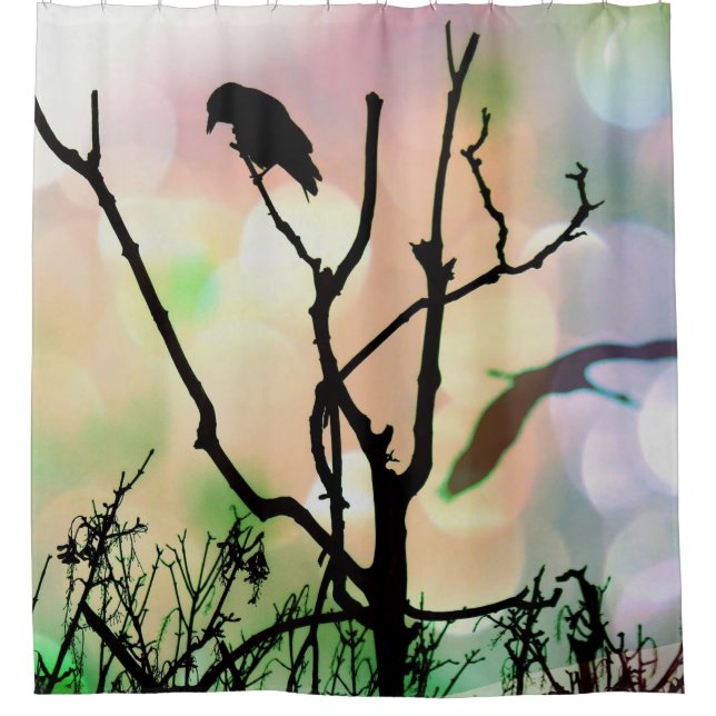 The Lonely Crow Shower Curtain (Front)