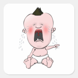The Lonely Finger Pointing Cry Baby Square Sticker
