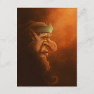 the lonely gnome fantasy art postcard