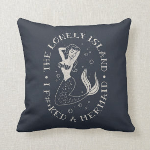 The Lonely Island Mermaid Throw Pillow