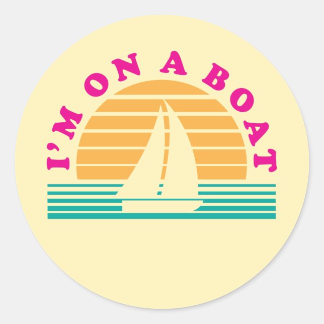 The Lonely Island On A Boat Classic Round Sticker (Front)