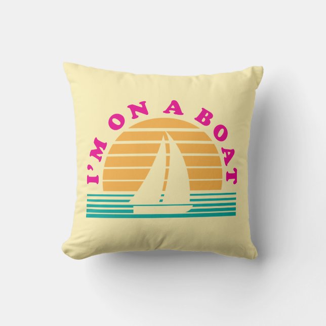 The Lonely Island On A Boat Throw Pillow (Front)