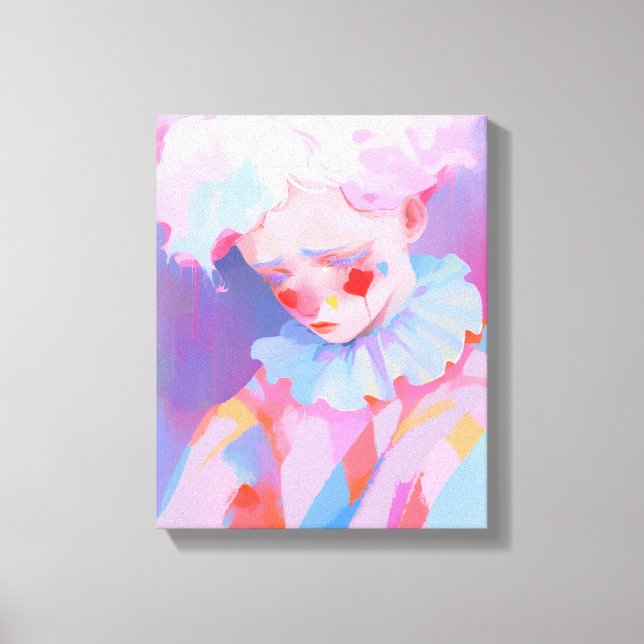 The Lonely Pink Clown Canvas Print (Front)