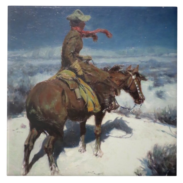 “The Lonely Vigil” by W Herbert Dunton Tile (Front)