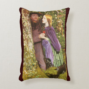The Long Engagement by Arthur Hughes, Vintage Art Accent Pillow
