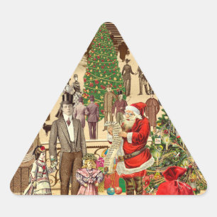 The Long List of Santa Claus Triangle Sticker