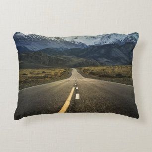 The Long Road To Fitzroy Mountain - Ruta 40 Decorative Pillow
