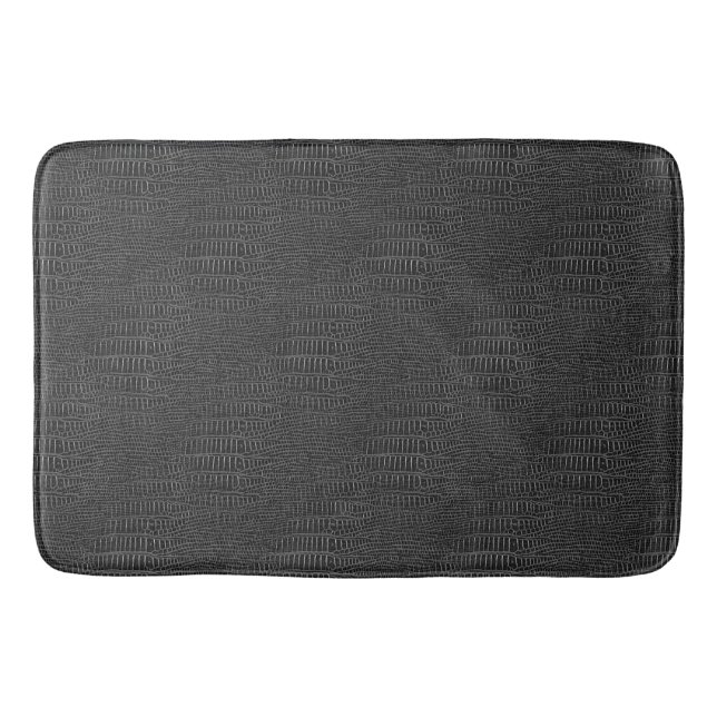 The Look of Black Realistic Alligator Skin Bath Mat (Front)