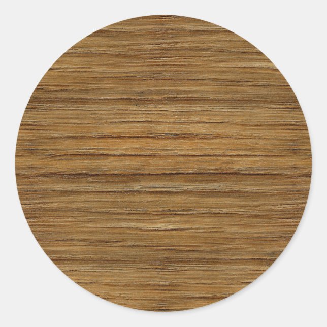 The Look of Driftwood Oak Wood Grain Texture Classic Round Sticker (Front)