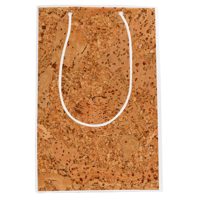 The Look of Macadamia Cork Burl Wood Grain Medium Gift Bag (Front)