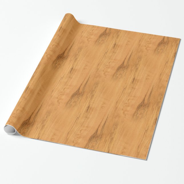 The Look of Maple Wood Grain Texture Wrapping Paper (Unrolled)