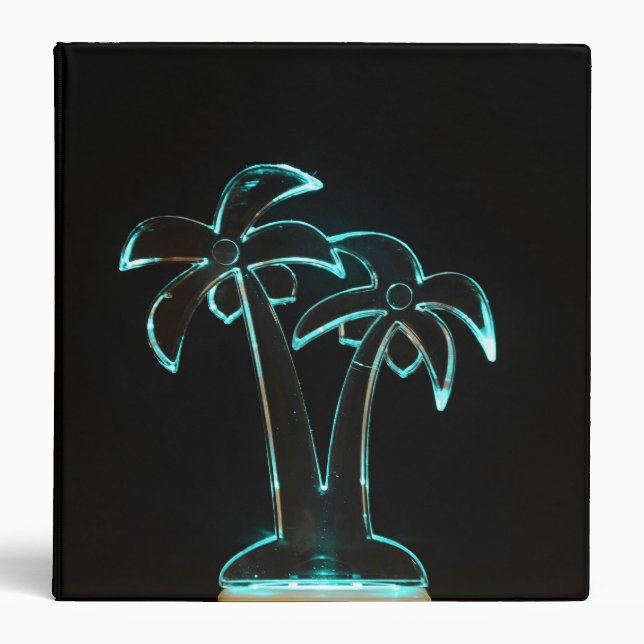 The Look of Neon Lit Up Tropical Palm Trees Binder (Front)