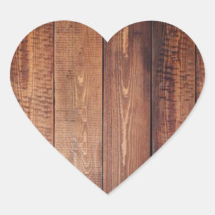 The look of real wood heart sticker