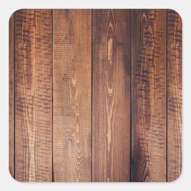 The look of real wood square sticker (Front)