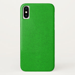 The look of Snuggly Bright Neon Green Suede iPhone X Case
