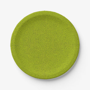 The look of Snuggly Chartreuse Green Suede Paper Plate