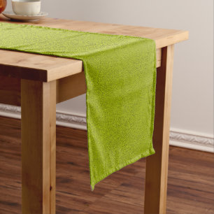 The look of Snuggly Chartreuse Green Suede Short Table Runner
