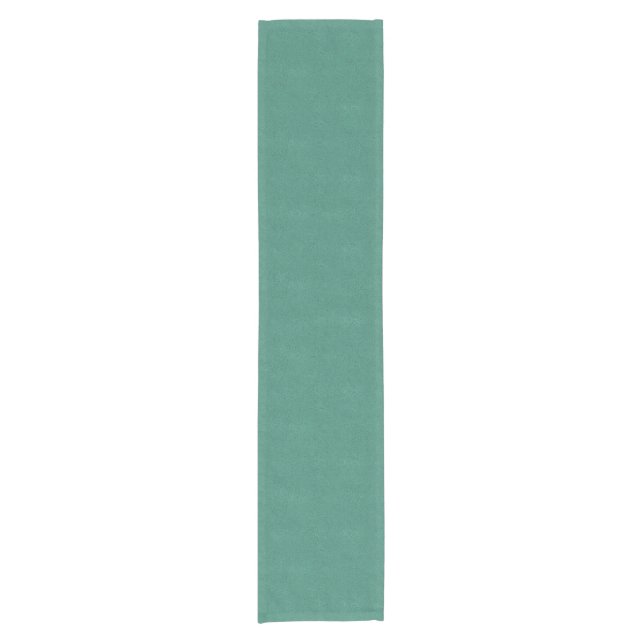The look of Snuggly Jade Green Teal Suede Texture Short Table Runner (Front)