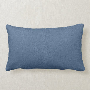 The look of Snuggly Slate Blue Suede Texture Lumbar Pillow