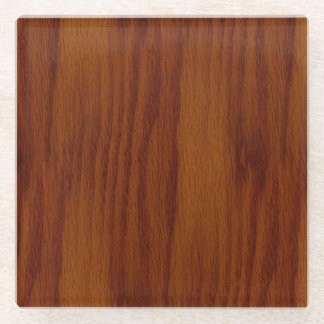 The Look of Warm Oak Wood Grain Texture Glass Coaster