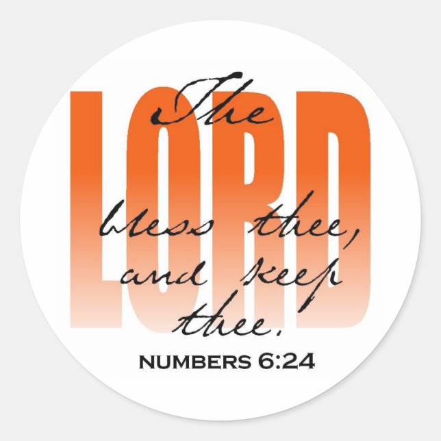 The Lord Bless thee Classic Round Sticker (Front)
