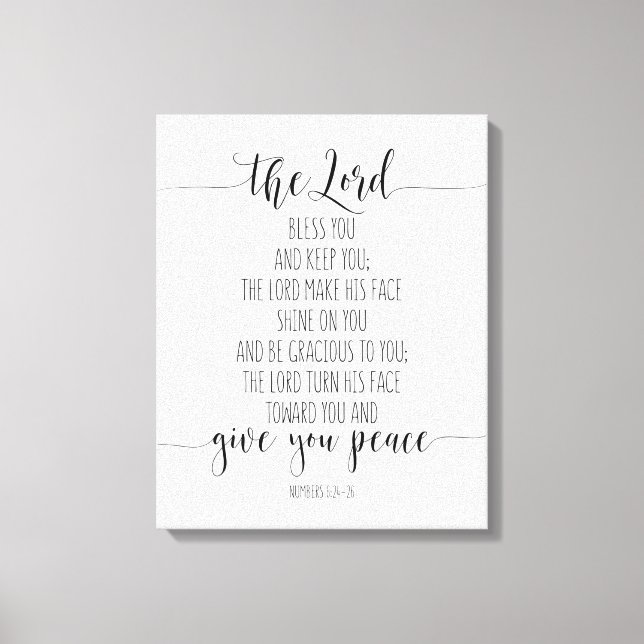 The Lord Bless You And Keep You, Numbers 6:24-26 Canvas Print (Front)